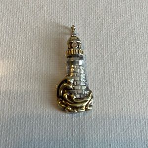 Sterling lighthouse pendant with stone